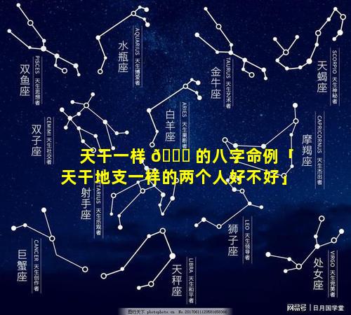 天干一样 🍀 的八字命例「天干地支一样的两个人好不好」